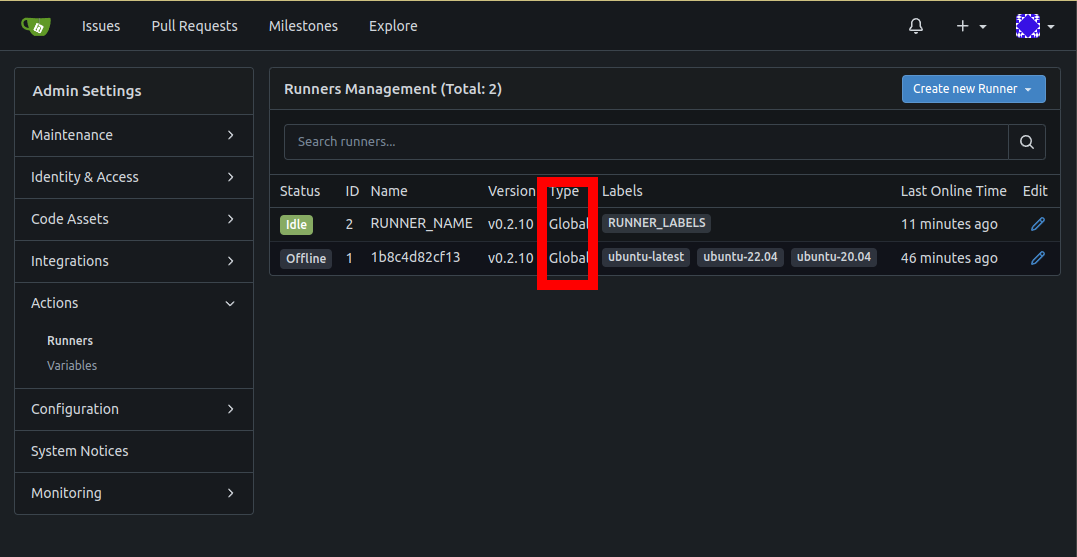 gitea-site-administration-runners-status.png